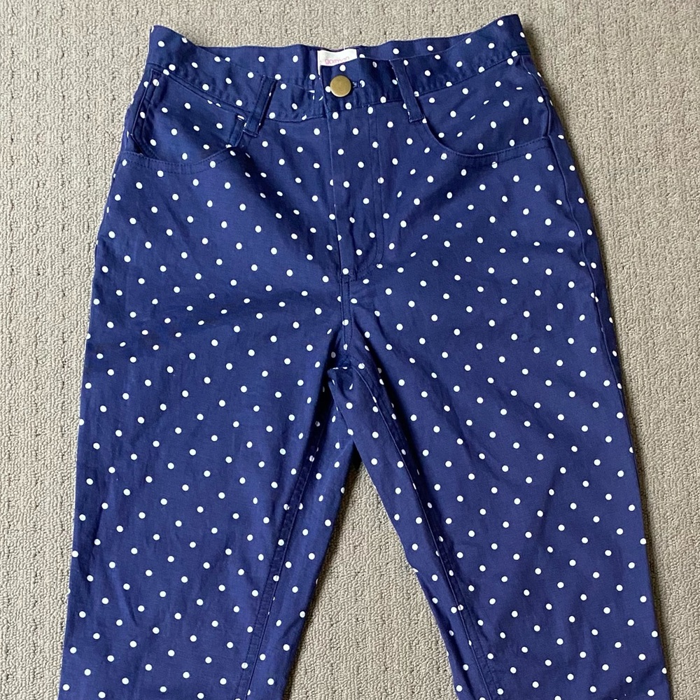 Gorman Women Blue Polka Dots Skinny Jeans Pants Sz AU6 W24 L29 - Picture 2 of 9